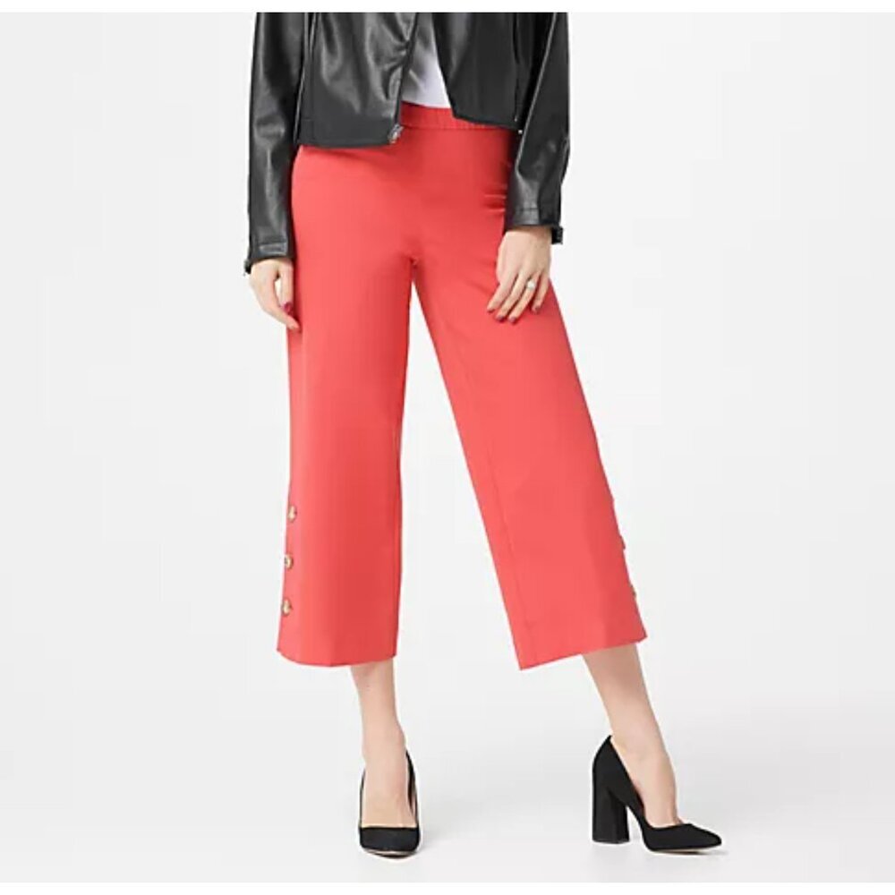 Isaac Mizrahi Live! Cappuccino Regular 24/7 Stretch Culotte Pants